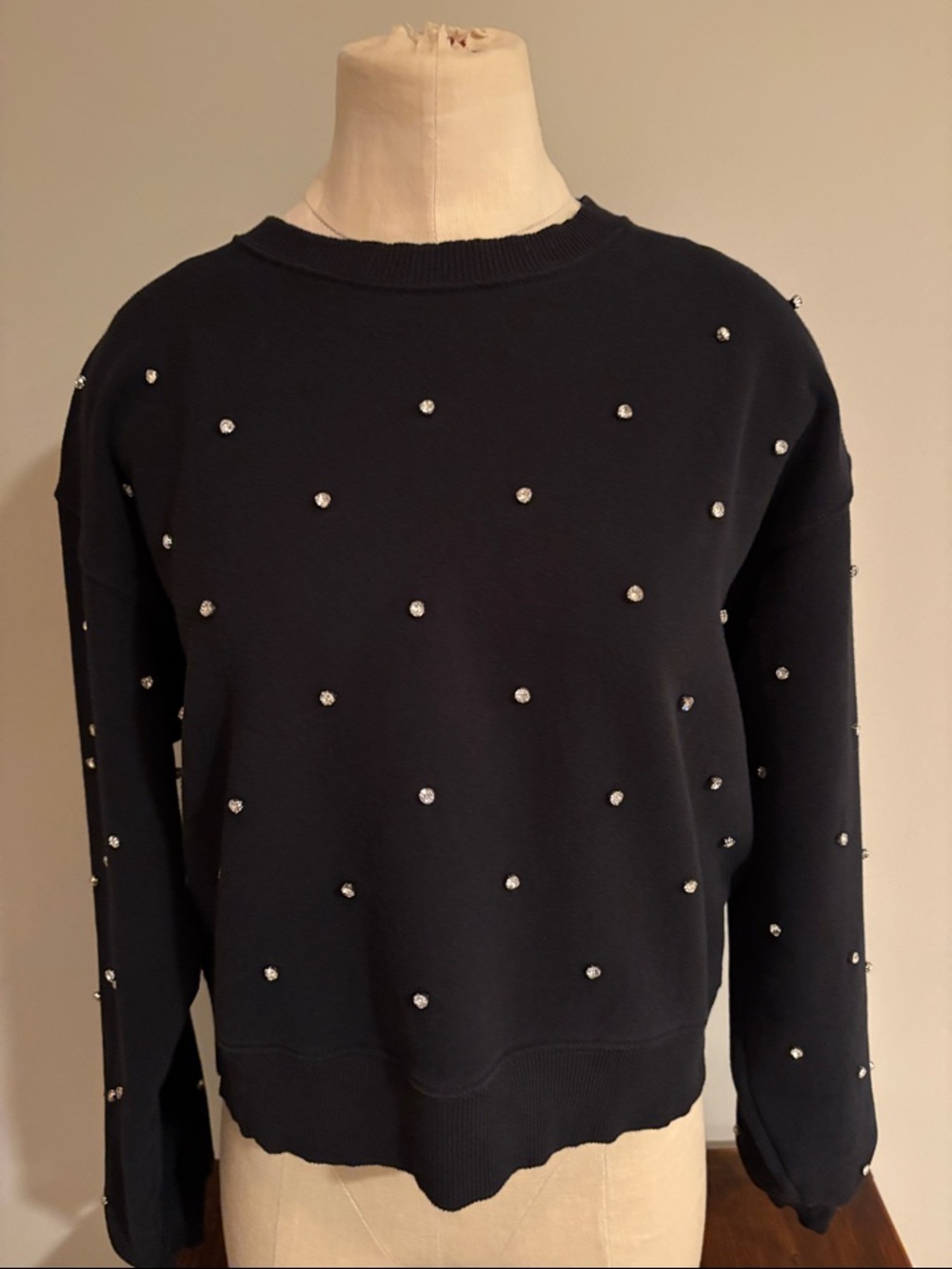 American Eagle Oversized Rhinestone Sweat Top Size S
